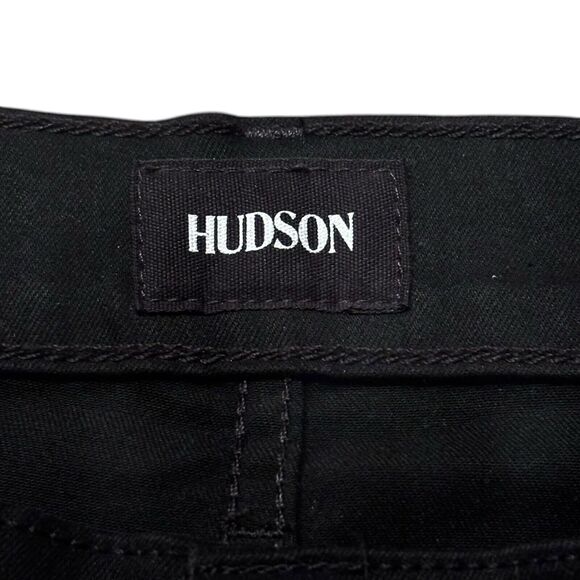 HUDSON Ace Skinny Jeans Men's 32x33 Black Solid Denim Mid Rise 5 Pocket NWOT - Picture 3 of 11